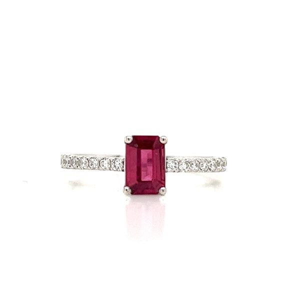 Eljegyzési gyémánt rubin gyűrű 1.061 ct