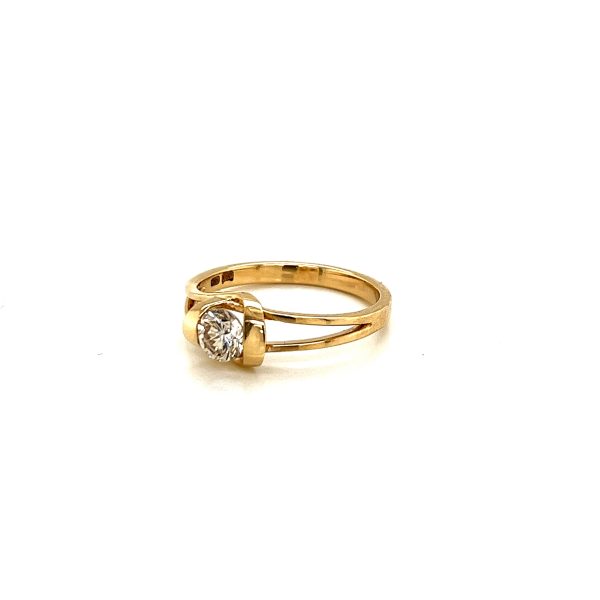 Eljegyzési gyémánt gyűrű 0.42 ct sárga aranyból c