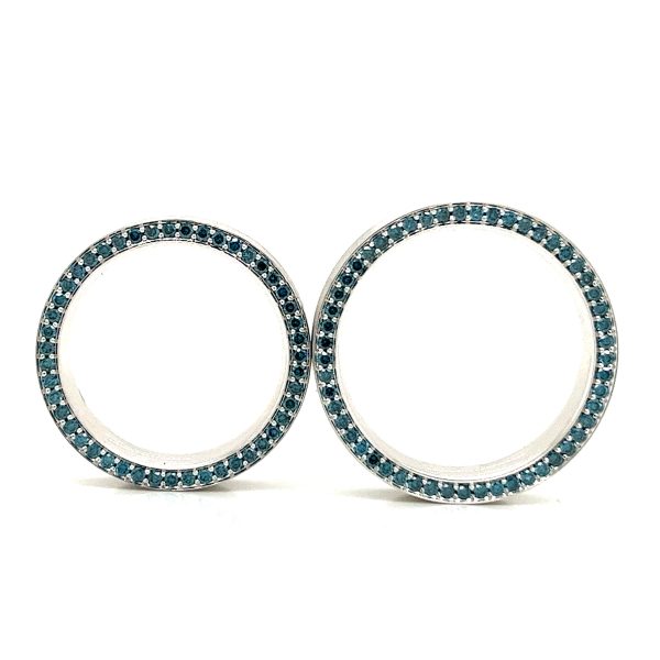 Luxus fehér arany kék gyémánt karikagyűrű 0.96ct v
